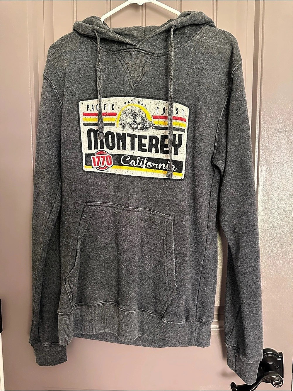 Cabrini Graphic Pullover Hoodie Large Gray